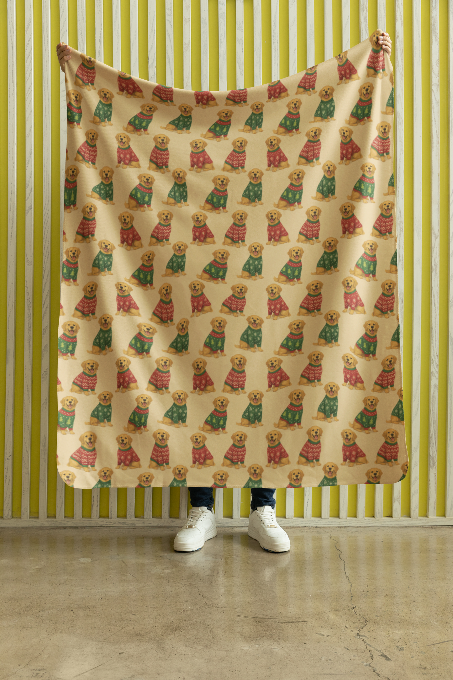 Golden Sweater Party Sherpa Blanket