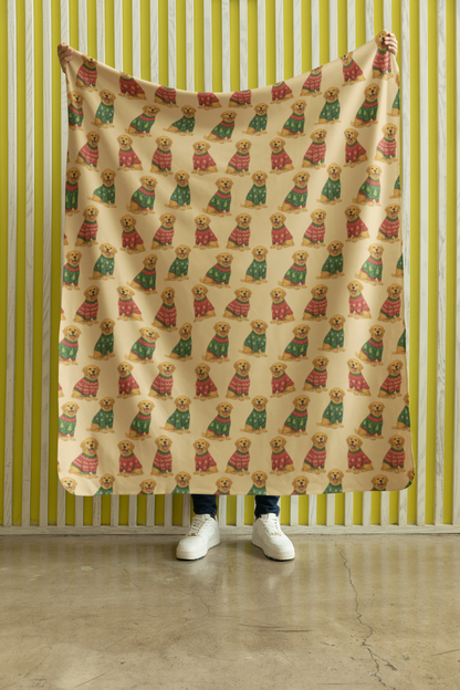 Golden Sweater Party Sherpa Blanket