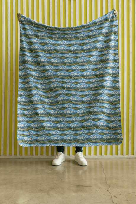 Colorado Alpine Peaks Sherpa Blanket - London Penny Gift Wrap