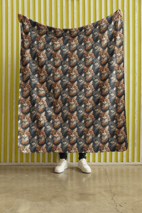 Majestic Maine Coon Sherpa Blanket - London Penny Gift Wrap