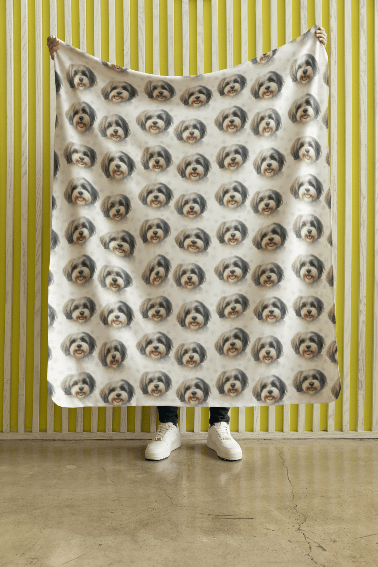 Tinsel Curls and Cozy Whirls Sherpa Blanket - London Penny Gift Wrap