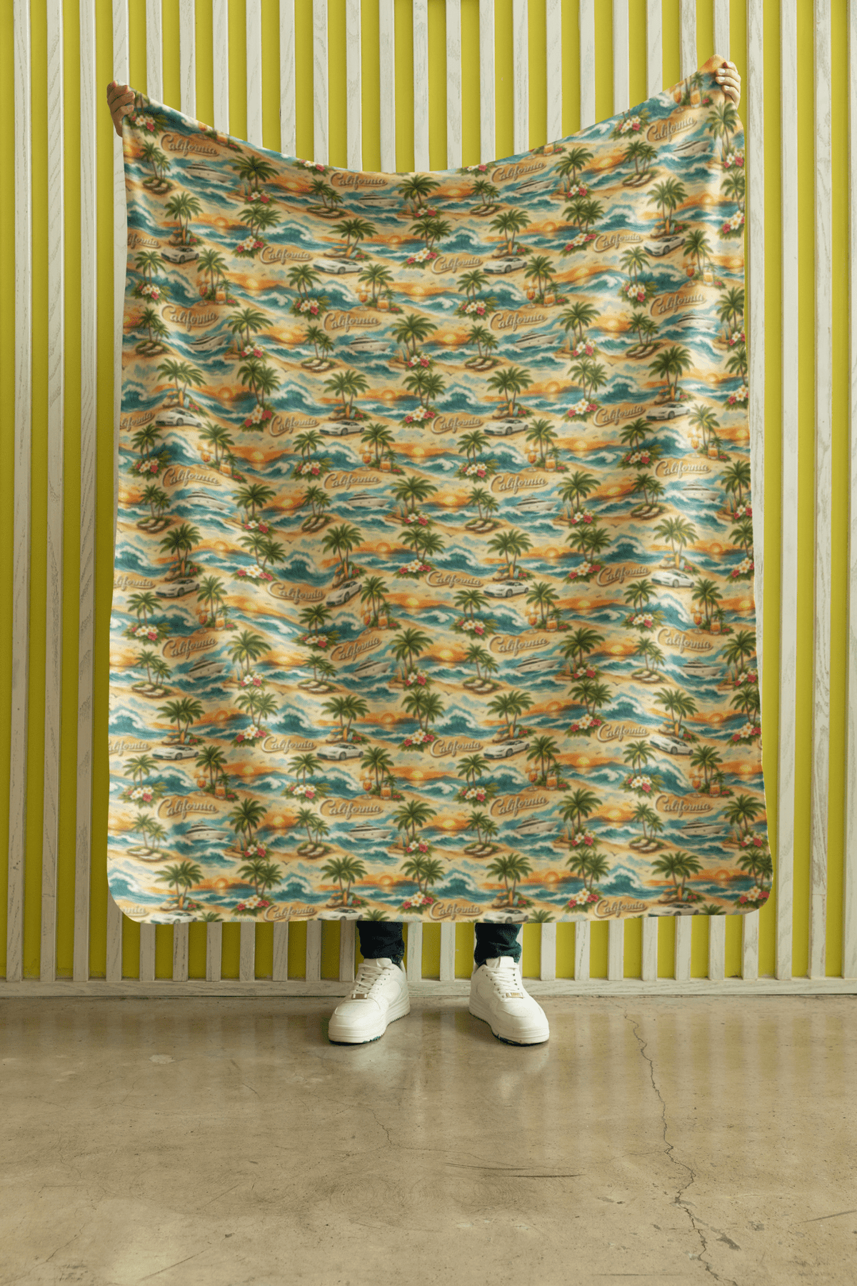 California Golden Coast Sherpa Blanket - London Penny Gift Wrap