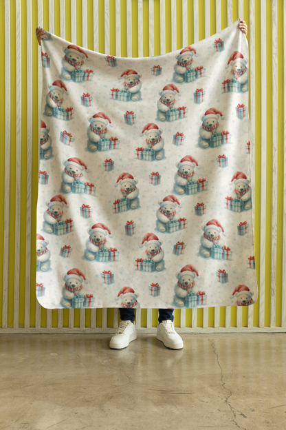 Polar Bear Cheer Sherpa Blanket