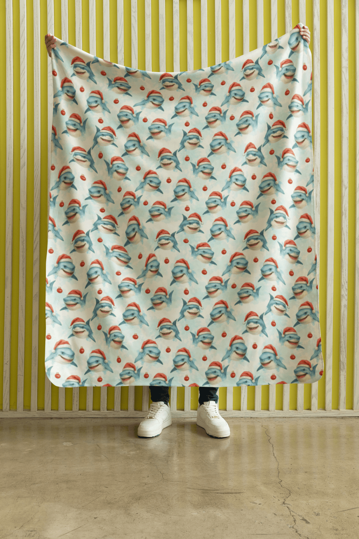 Festive Great Whites Sherpa Blanket - London Penny Gift Wrap