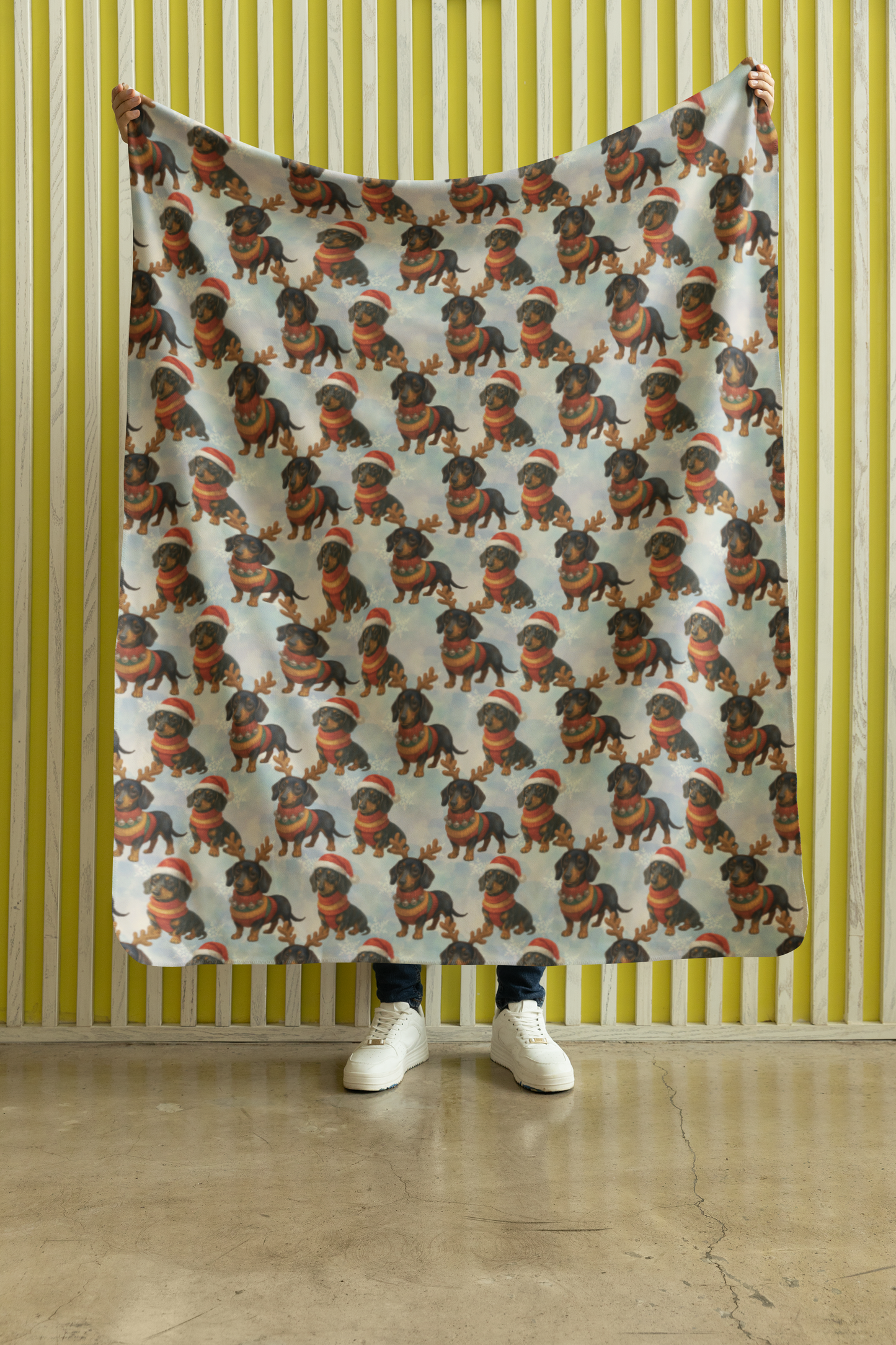 Jolly Long Dog Sherpa Blanket