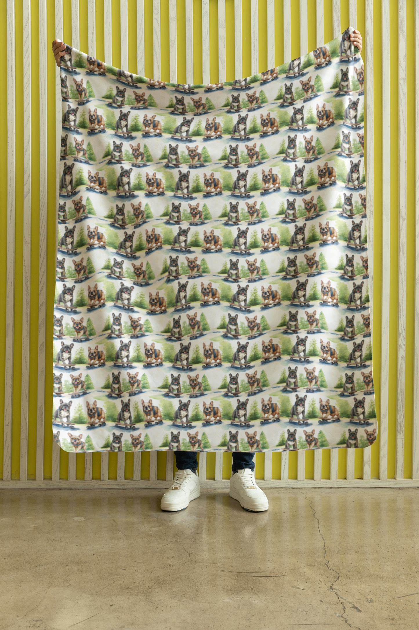 Frenchie Street Skates Sherpa Blanket