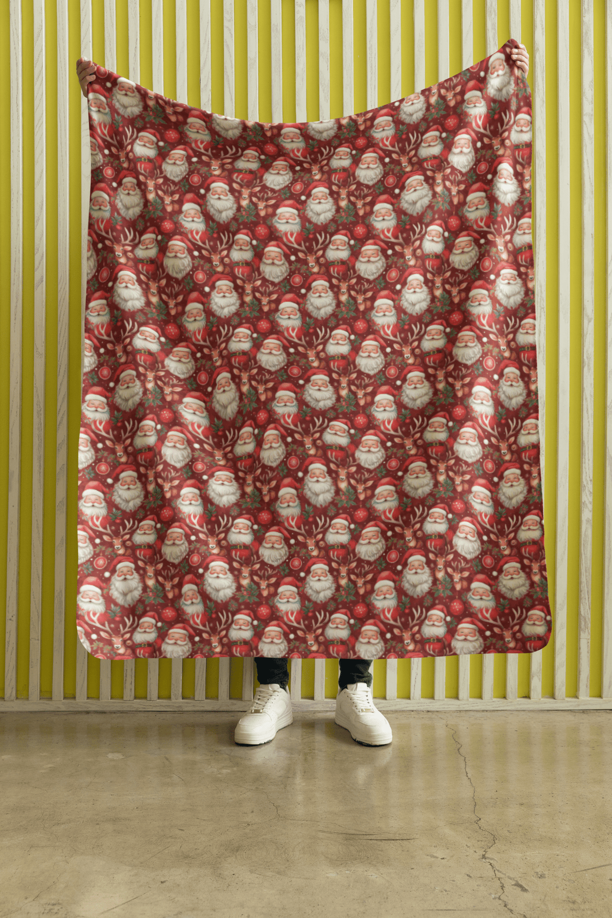 Holiday Hoopla with Santa Sherpa Blanket - London Penny Gift Wrap