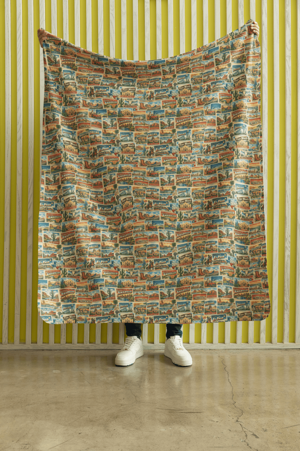 Texas Postcard Memories Sherpa Blanket - London Penny Gift Wrap