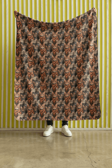 The Tabby Cat Parade Sherpa Blanket - London Penny Gift Wrap