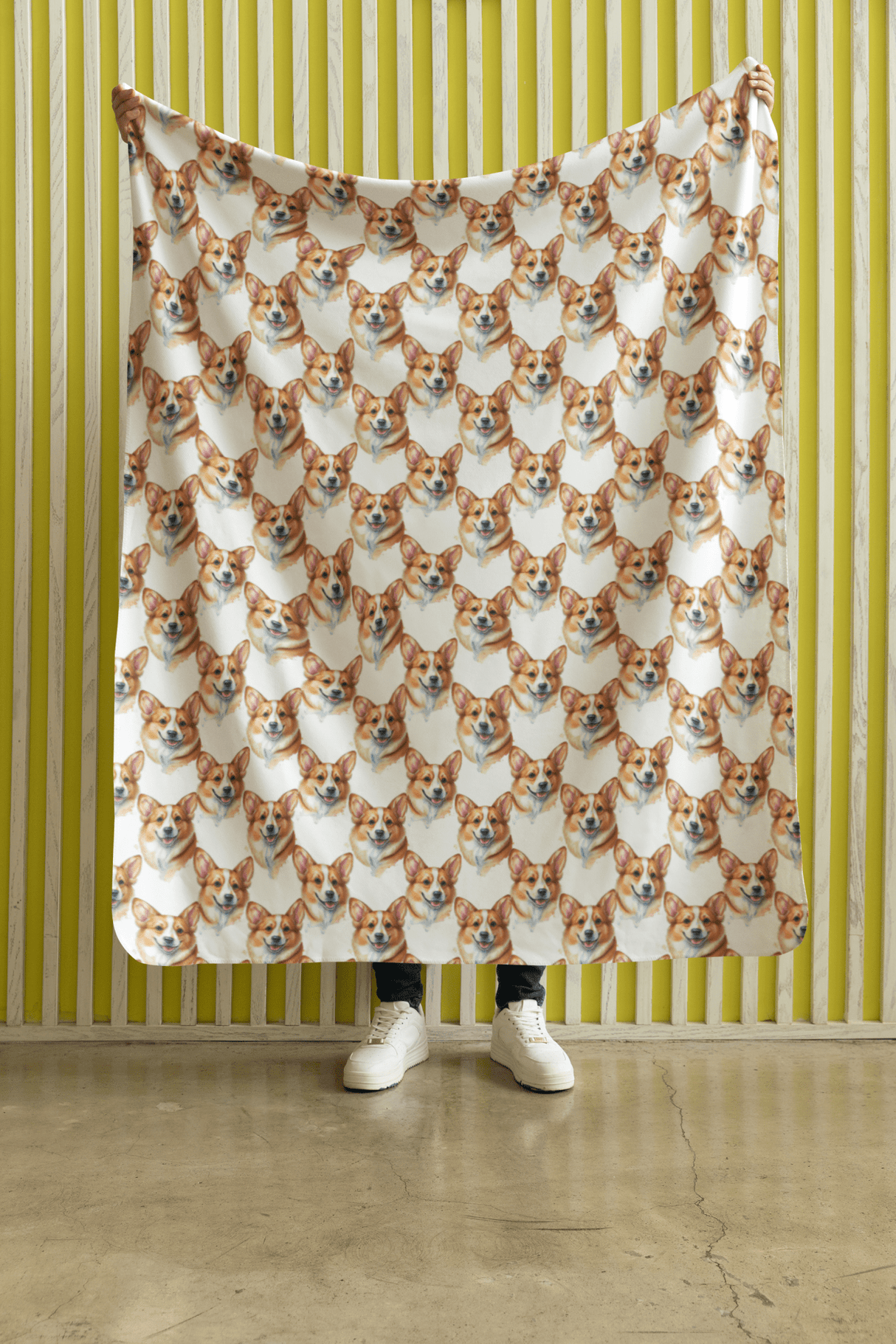 Corgi Wiggle Wrap Sherpa Blanket - London Penny Gift Wrap