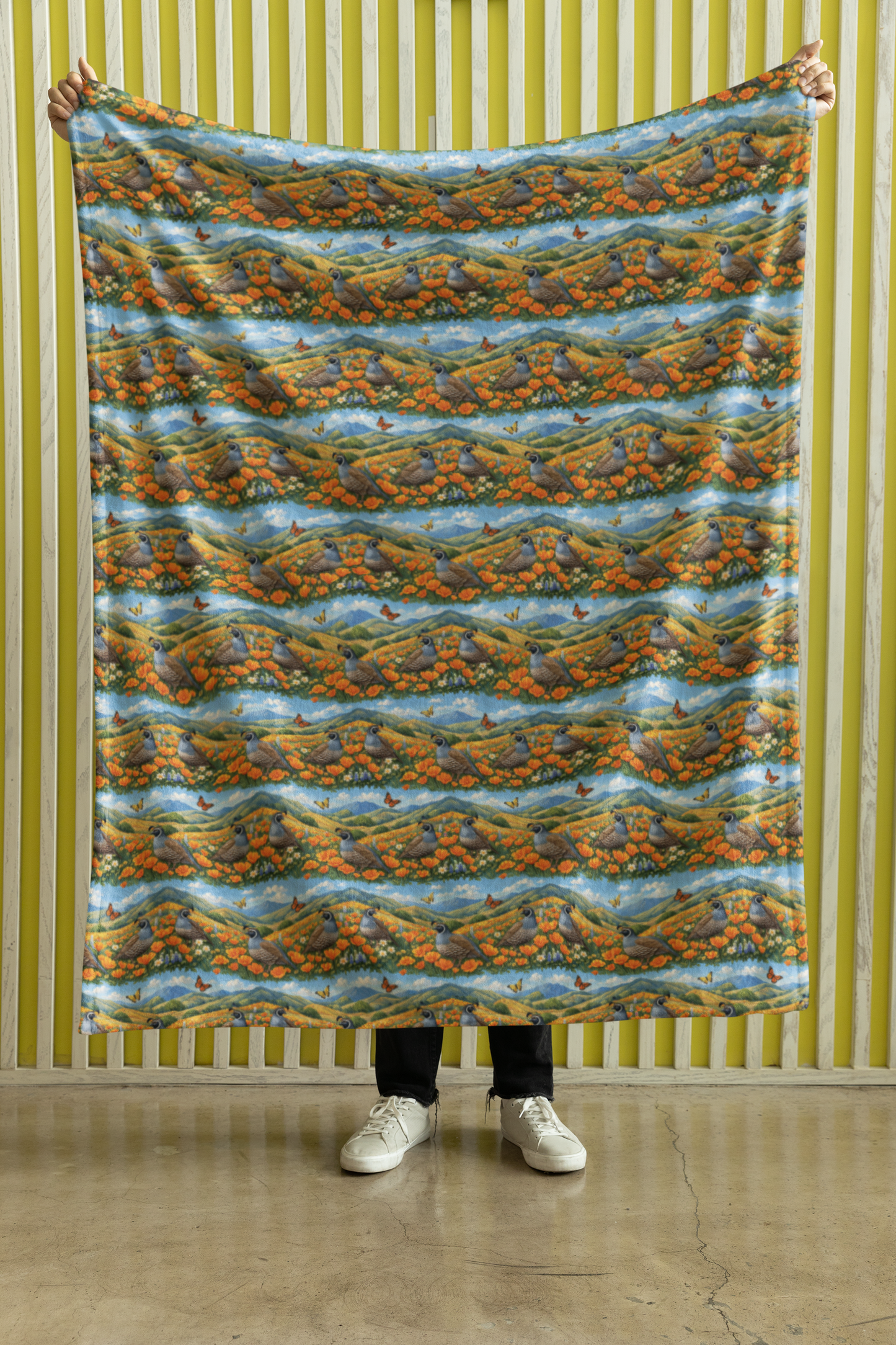 California Flora & Fauna Sherpa Blanket