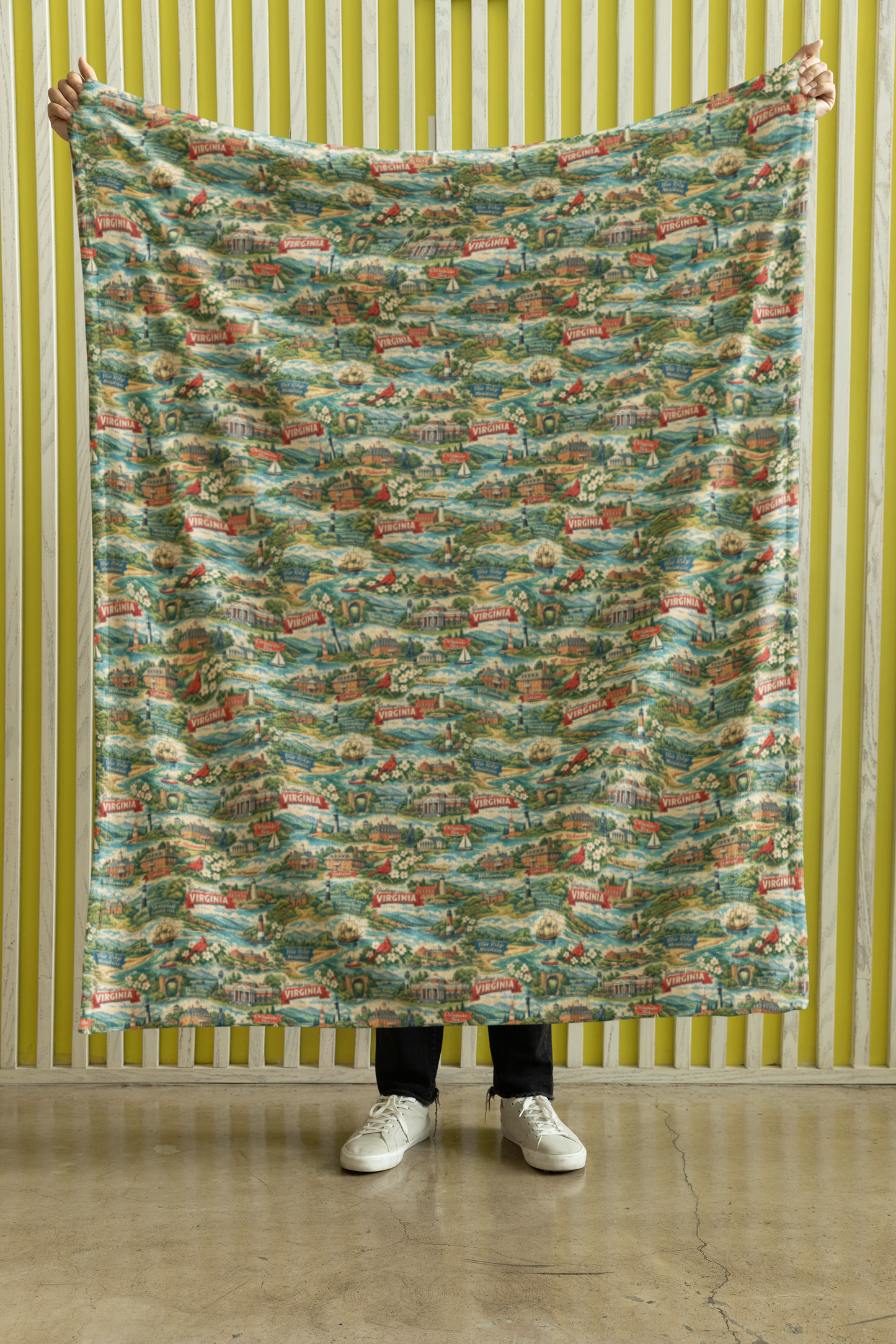 Virginia Postcard Memories Sherpa Blanket