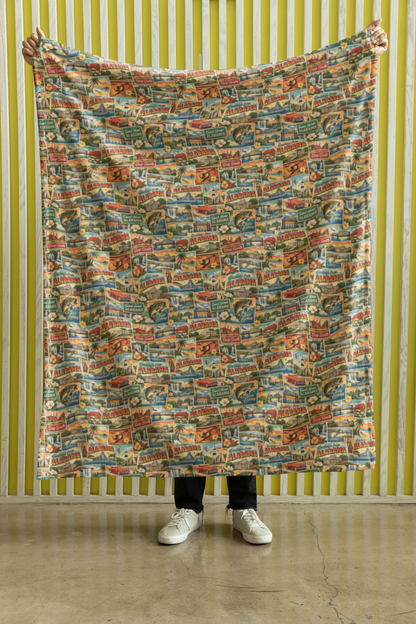 Alabama Postcard Memories Sherpa Blanket