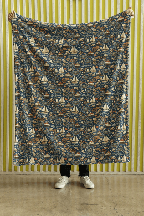 Maryland Chesapeake Classic Sherpa Blanket - London Penny Gift Wrap