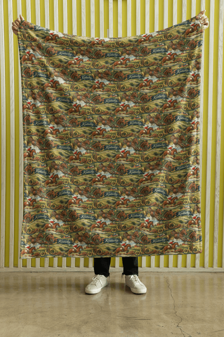 Kentucky Bluegrass Elegance Sherpa Blanket - London Penny Gift Wrap