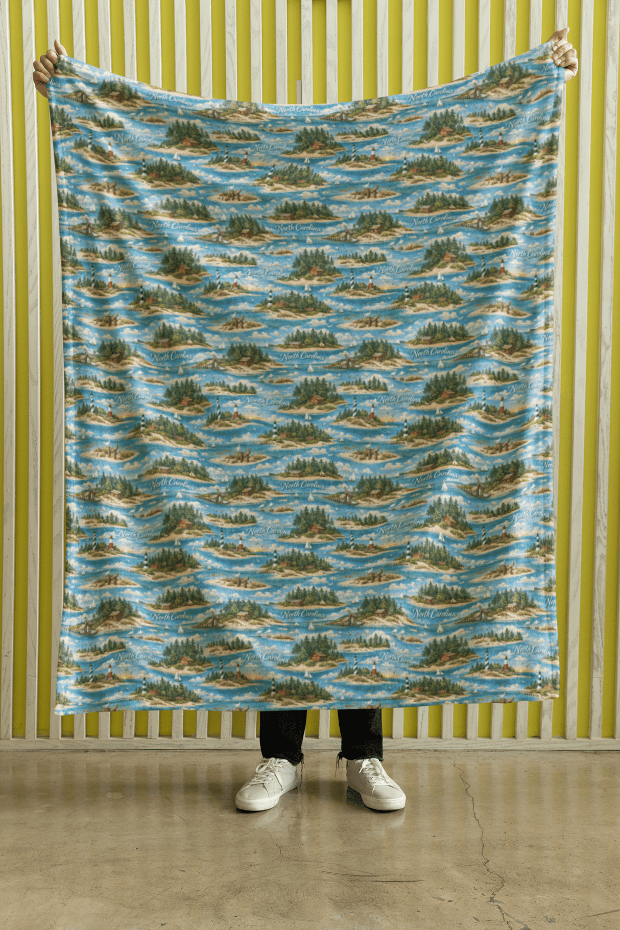 North Carolina Coastal & Pine Sherpa Blanket - London Penny Gift Wrap