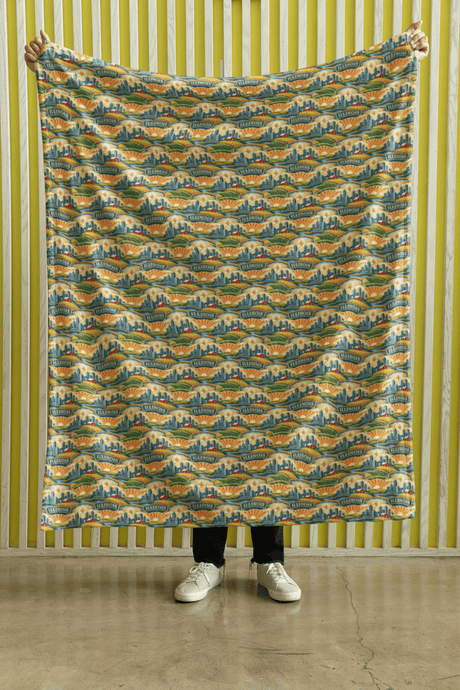 Illinois Prairie Modern Sherpa Blanket - London Penny Gift Wrap