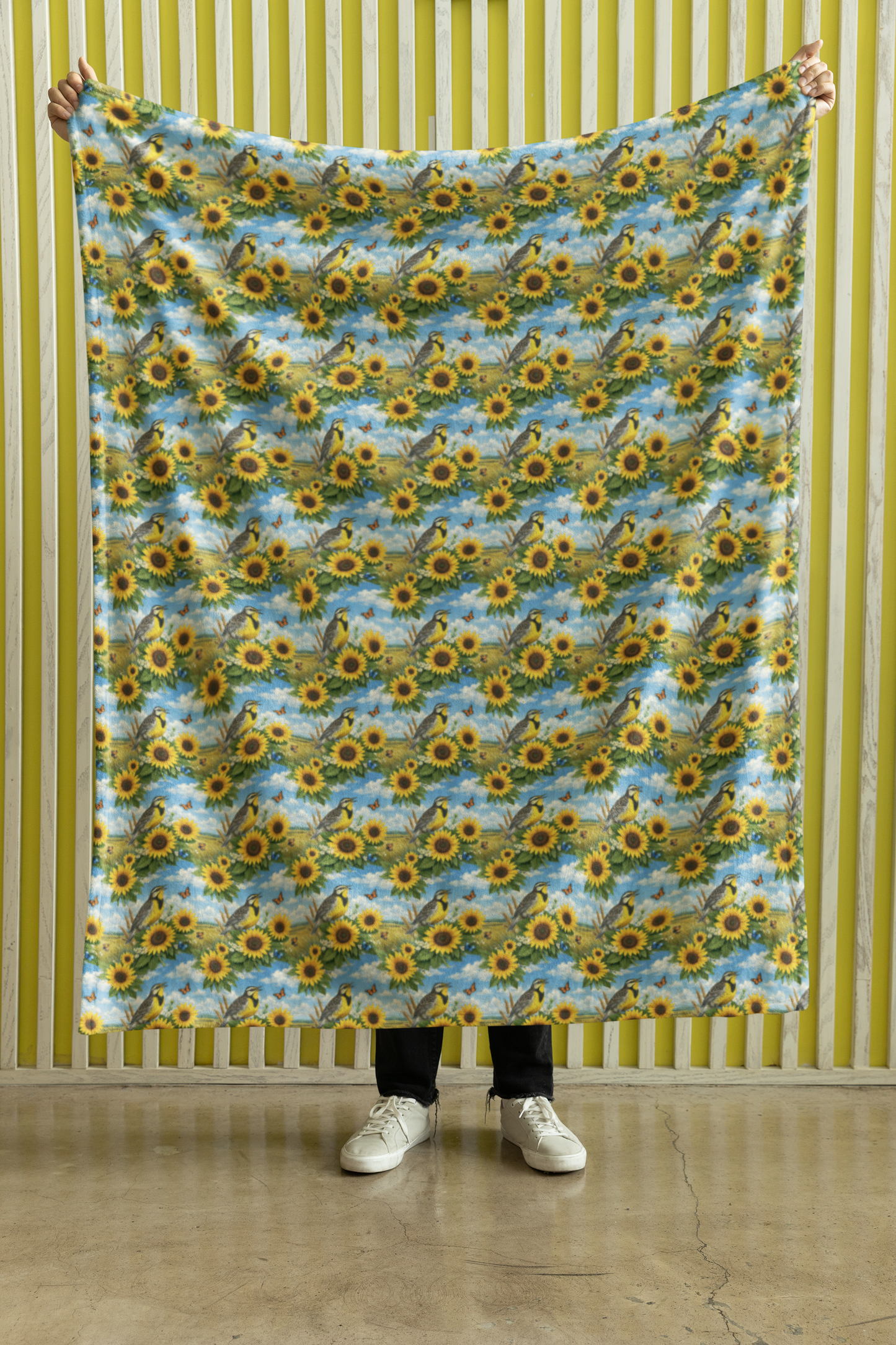 Kansas Flora & Fauna Sherpa Blanket