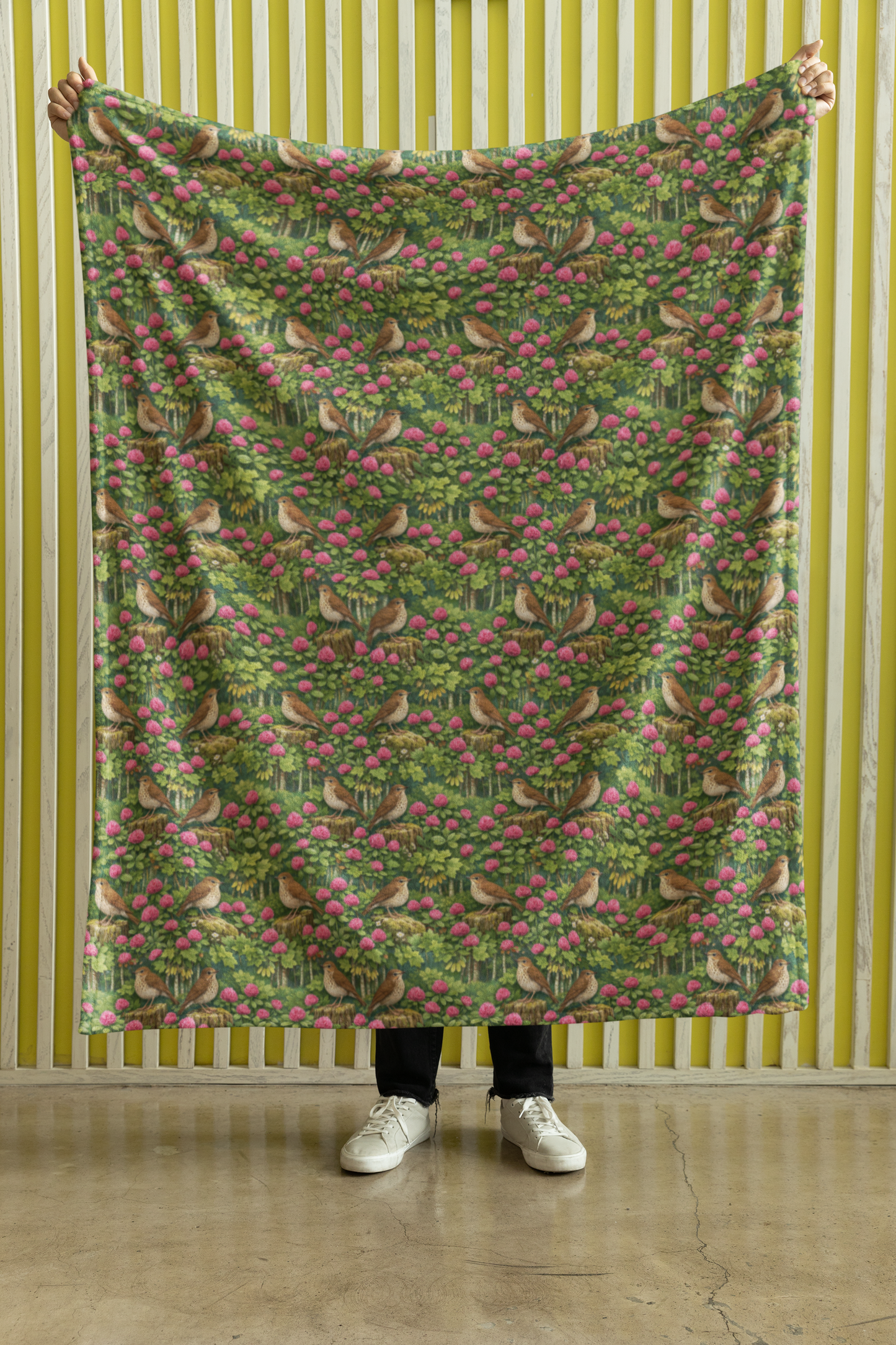 Vermont Flora & Fauna Sherpa Blanket