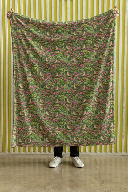 Vermont Flora & Fauna Sherpa Blanket