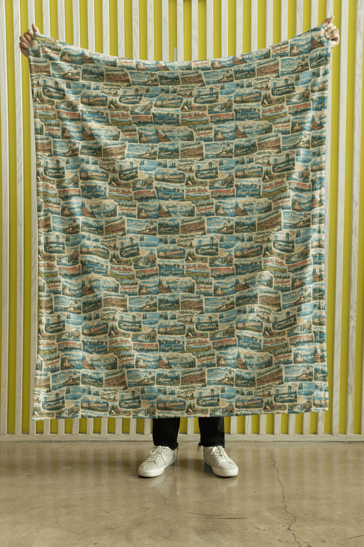 Washington Postcard Memories Sherpa Blanket - London Penny Gift Wrap