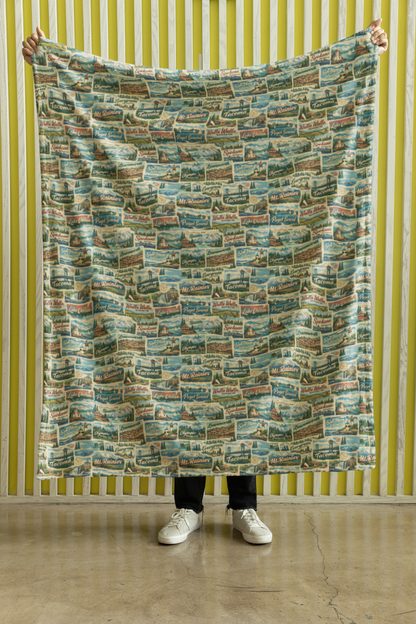 Washington Postcard Memories Sherpa Blanket