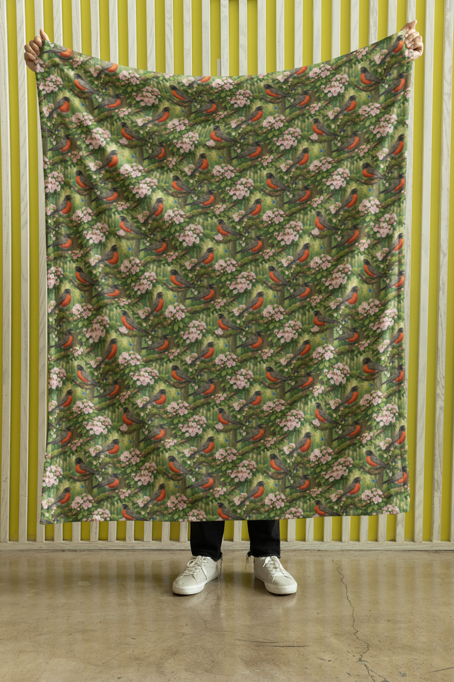 Connecticut Flora & Fauna Sherpa Blanket