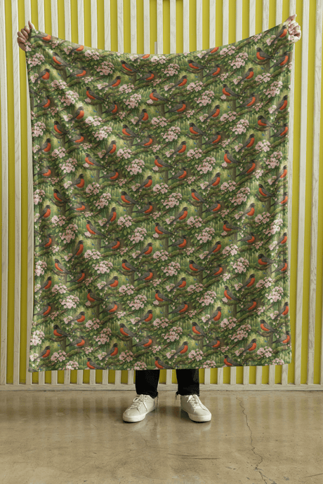Connecticut Flora & Fauna Sherpa Blanket - London Penny Gift Wrap