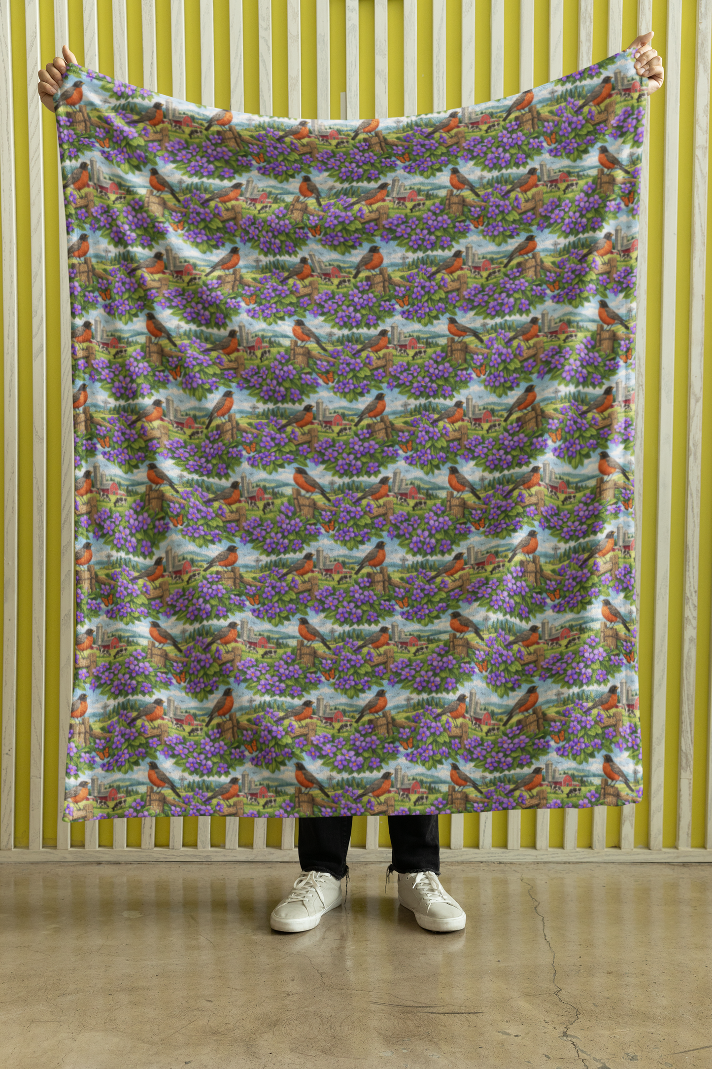 Wisconsin Flora & Fauna Sherpa Blanket