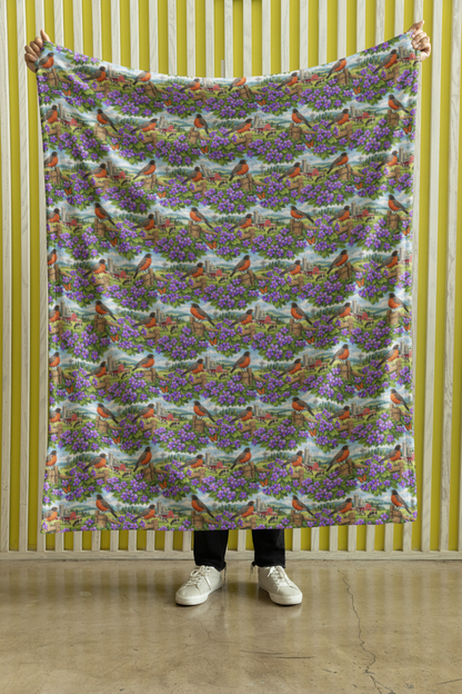 Wisconsin Flora & Fauna Sherpa Blanket