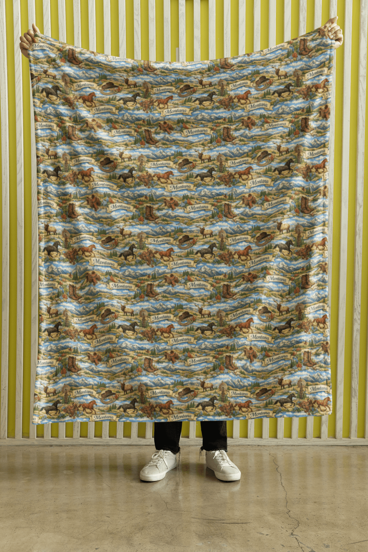 Montana Big Sky West Sherpa Blanket - London Penny Gift Wrap