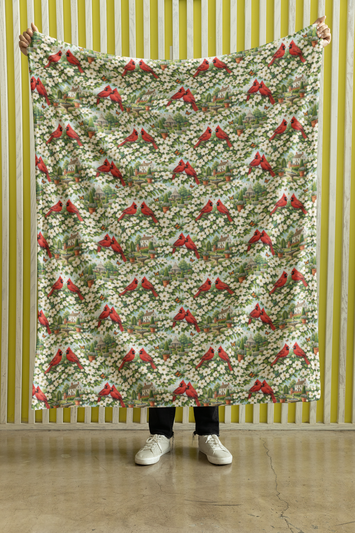 Virginia Flora & Fauna Sherpa Blanket