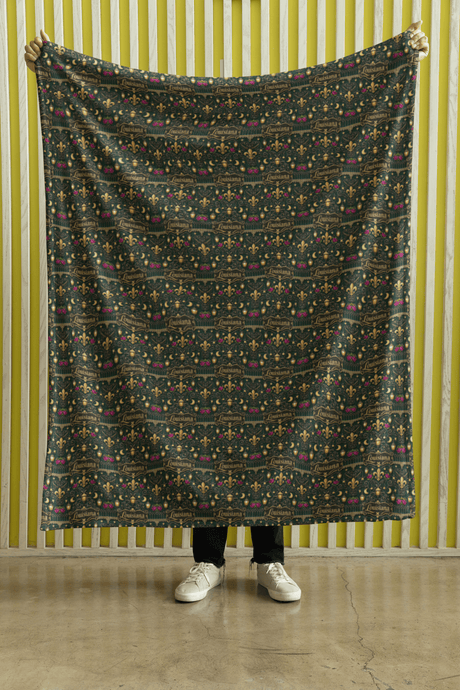 Louisiana French Quarter Flourish Sherpa Blanket - London Penny Gift Wrap