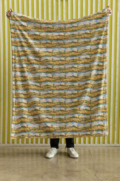 Nebraska Prairie Horizon Sherpa Blanket