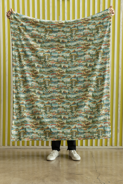 Oregon Postcard Memories Sherpa Blanket
