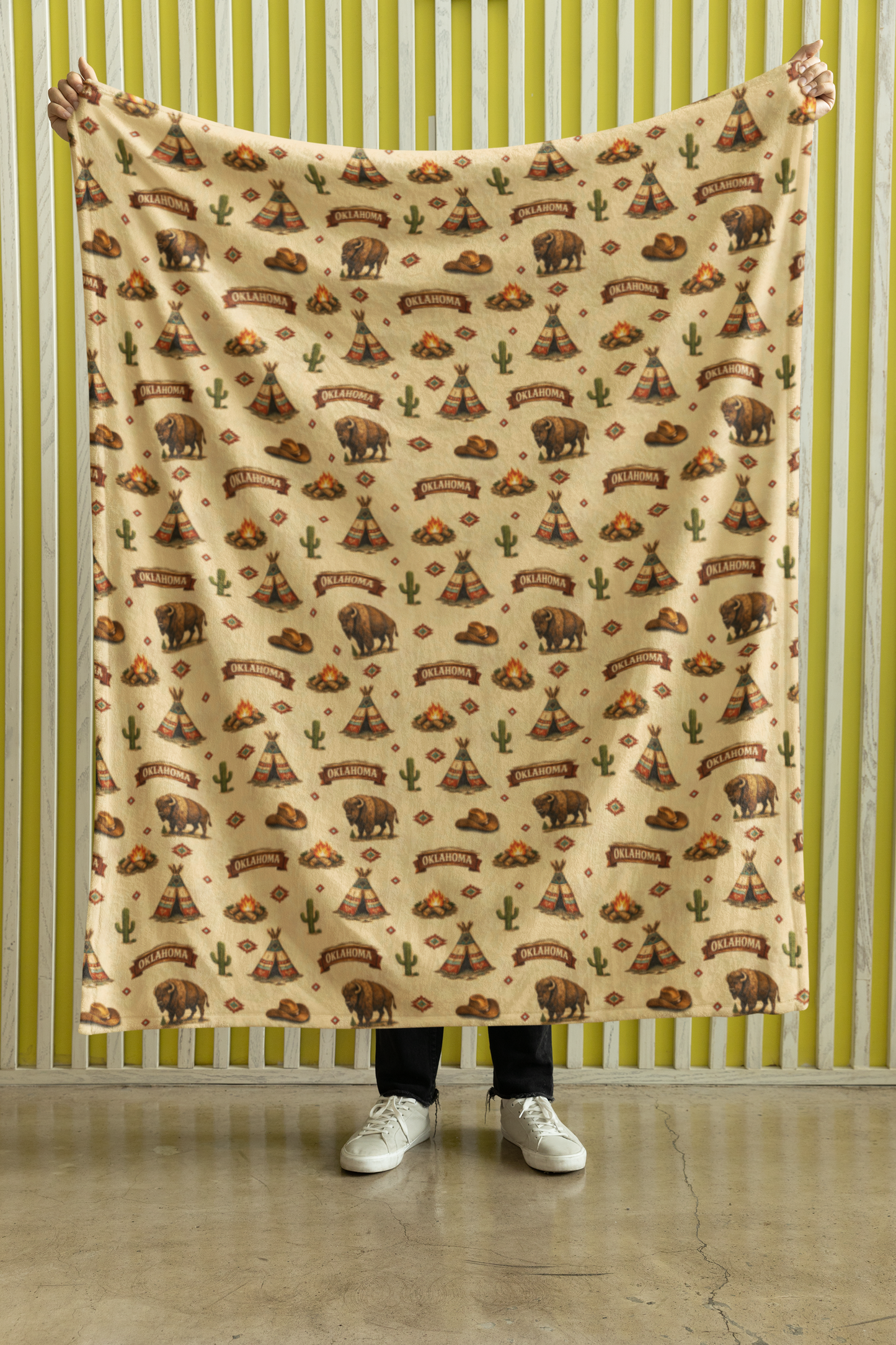 Oklahoma Western Prairie Sherpa Blanket