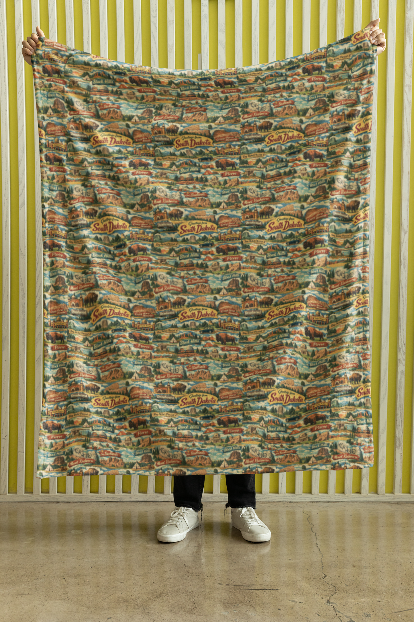 South Dakota Postcard Memories Sherpa Blanket