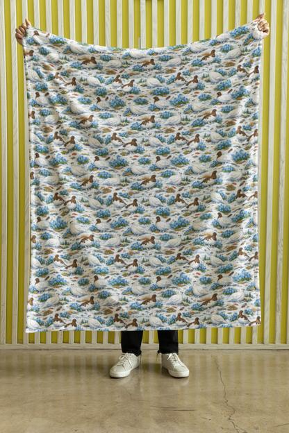 Alaska Flora & Fauna Sherpa Blanket
