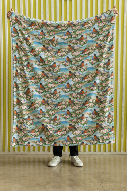Michigan Flora & Fauna Sherpa Blanket