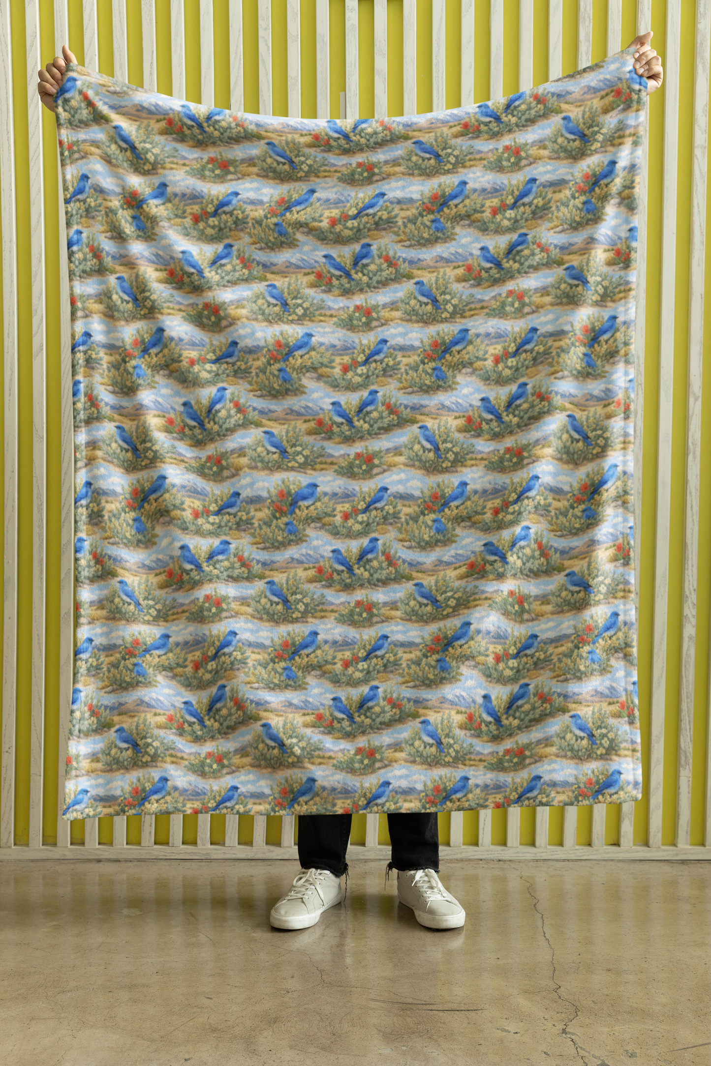 Nevada Flora & Fauna Sherpa Blanket