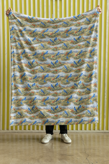 Nevada Flora & Fauna Sherpa Blanket