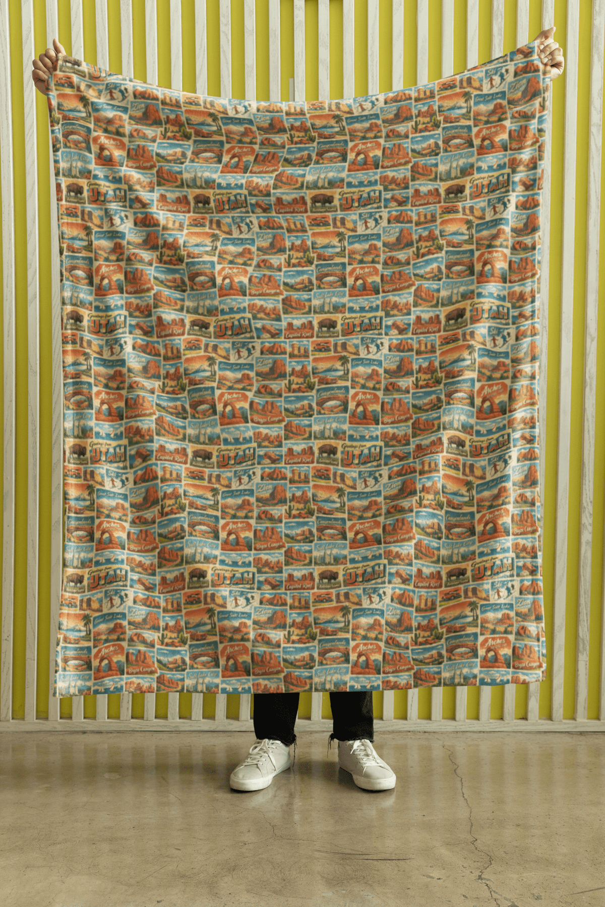 Utah Postcard Memories Sherpa Blanket - London Penny Gift Wrap