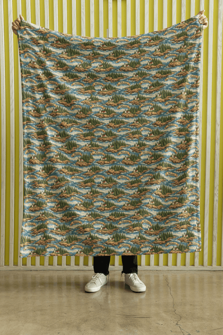 Maine Pine & Coast Sherpa Blanket - London Penny Gift Wrap