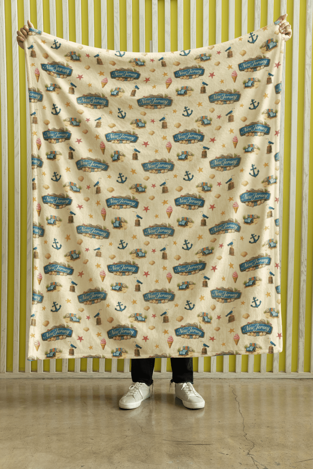 New Jersey Shore Classic Sherpa Blanket - London Penny Gift Wrap