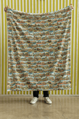 North Dakota Postcard Memories Sherpa Blanket - London Penny Gift Wrap