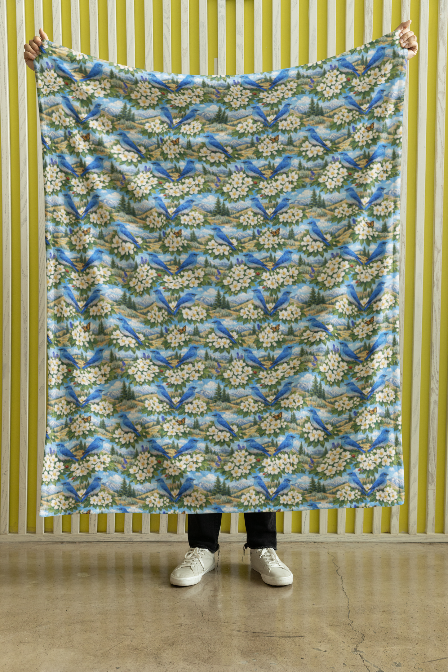 Idaho Flora & Fauna Sherpa Blanket
