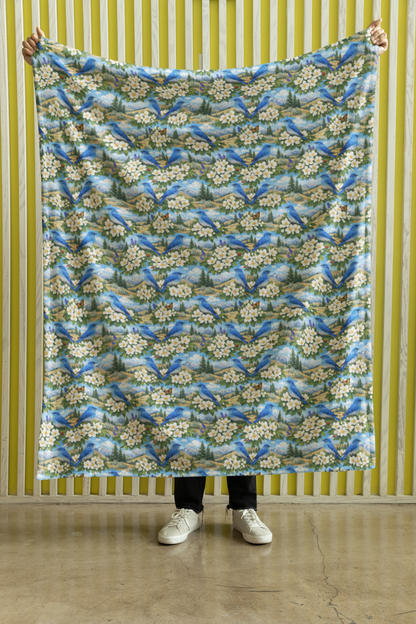 Idaho Flora & Fauna Sherpa Blanket
