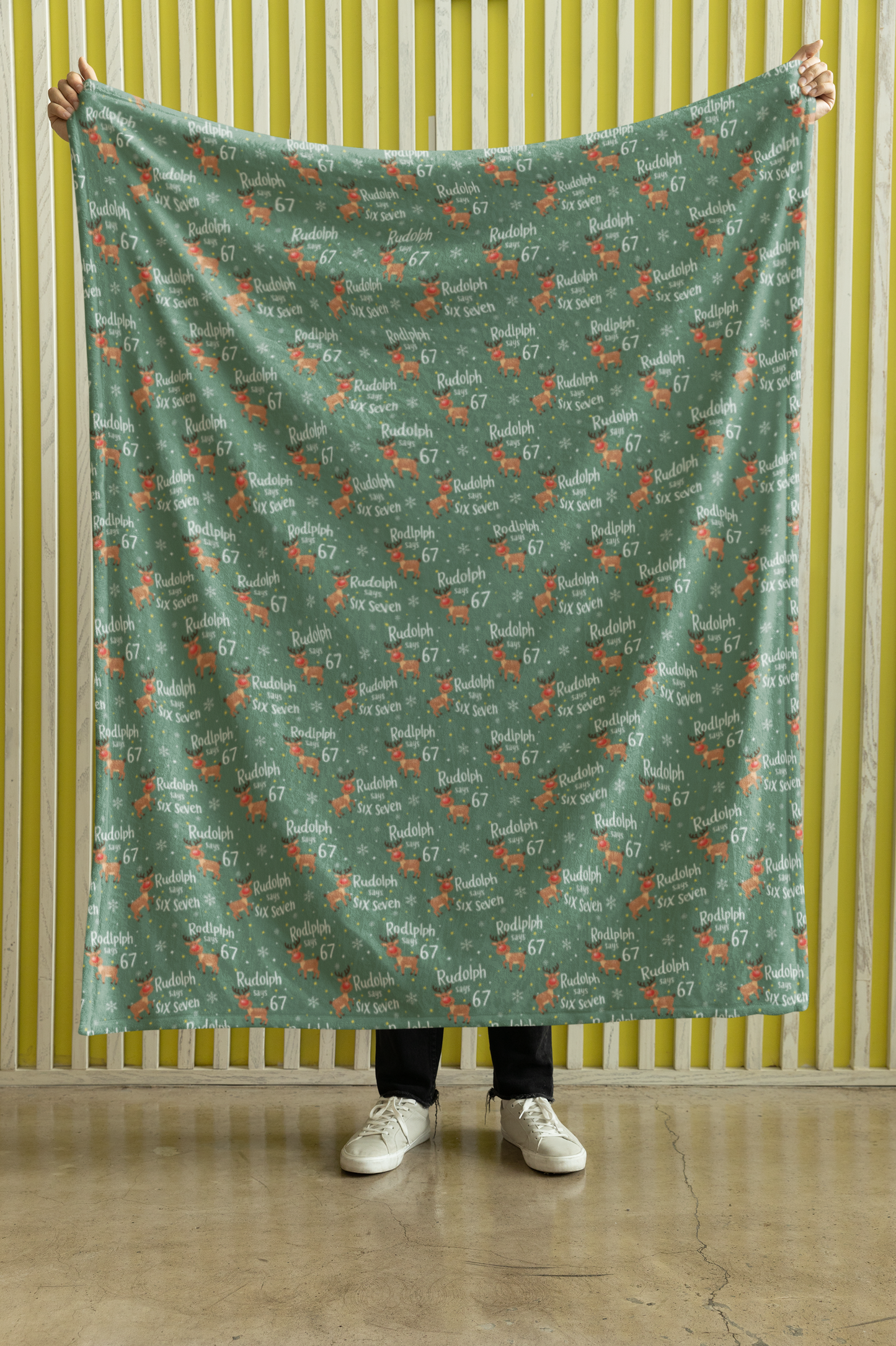 Rudolph Says 67 Blanket