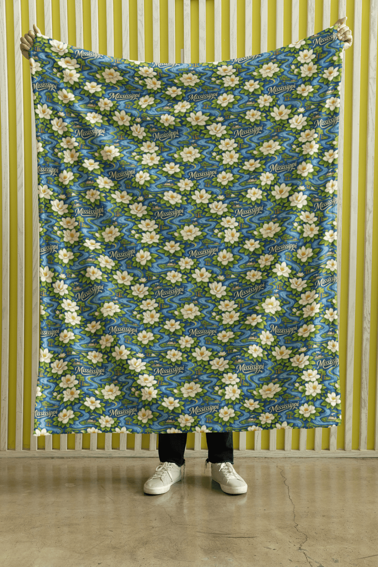 Mississippi River Magnolia Sherpa Blanket - London Penny Gift Wrap