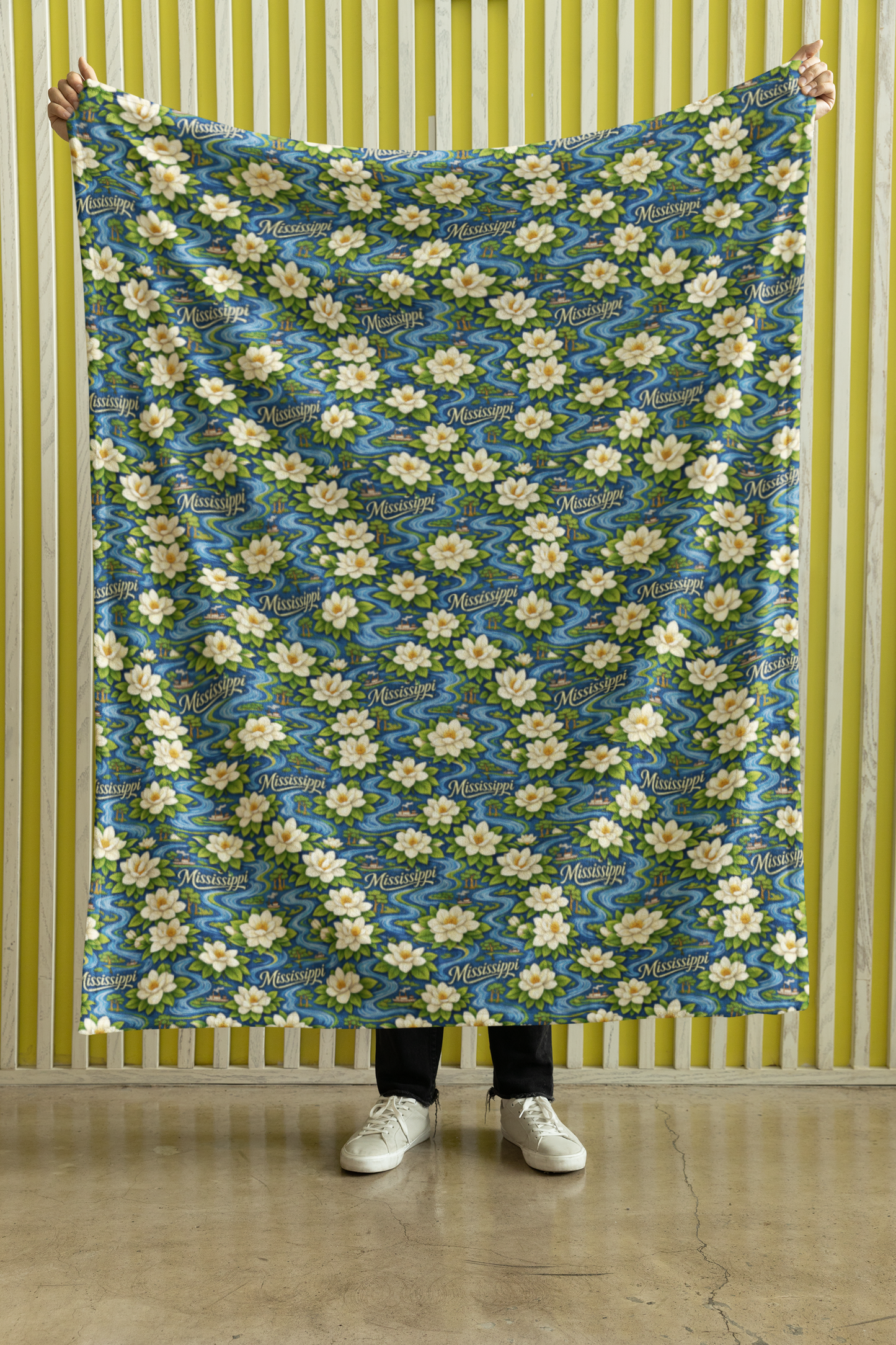 Mississippi River Magnolia Sherpa Blanket